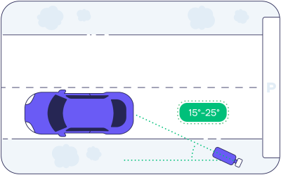 Horizontal angle between camera and vehicle