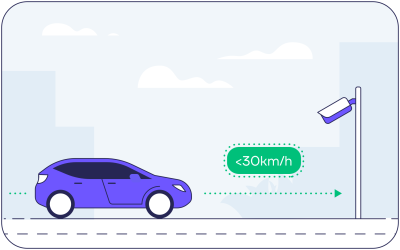 Maximum speed of vehicles during LPR