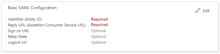 Azure Basic SAML configuration