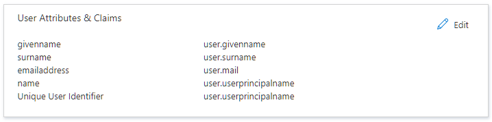 Azure AD User Attributes & Claims